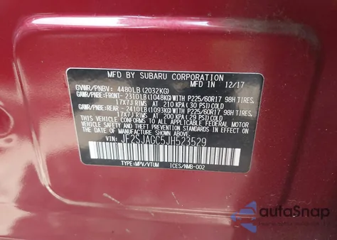 2018 Subaru Forester 2.5I Premium из США, поврежденный, VIN JF2SJAGC5JH523529